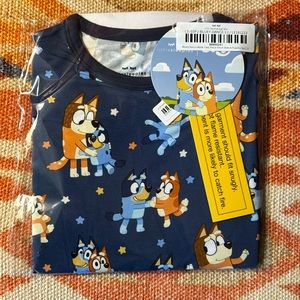 Little Sleepies Bluey Dance Mode Two- Piece Short Sleeve Pajama Set- 2T